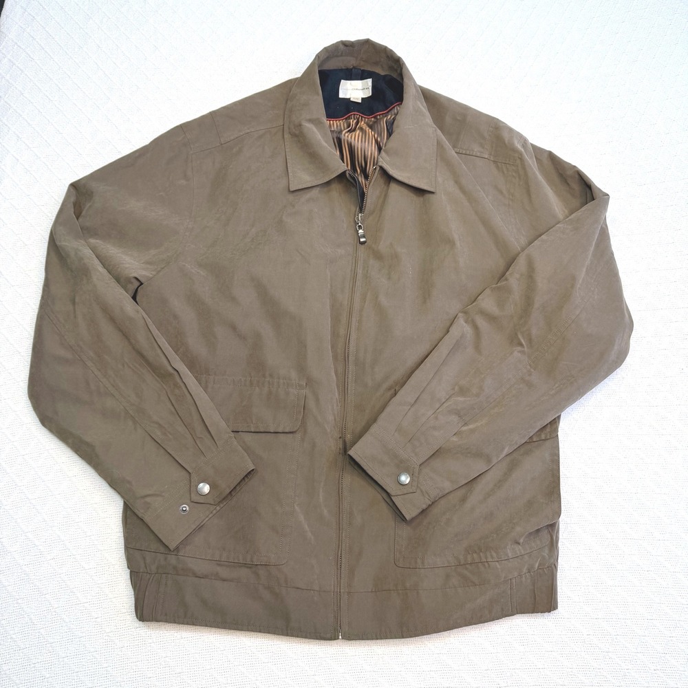 Cutter & Buck CB WeatherTec Mens XL Full Zip Jacket Olive Brown Harrington